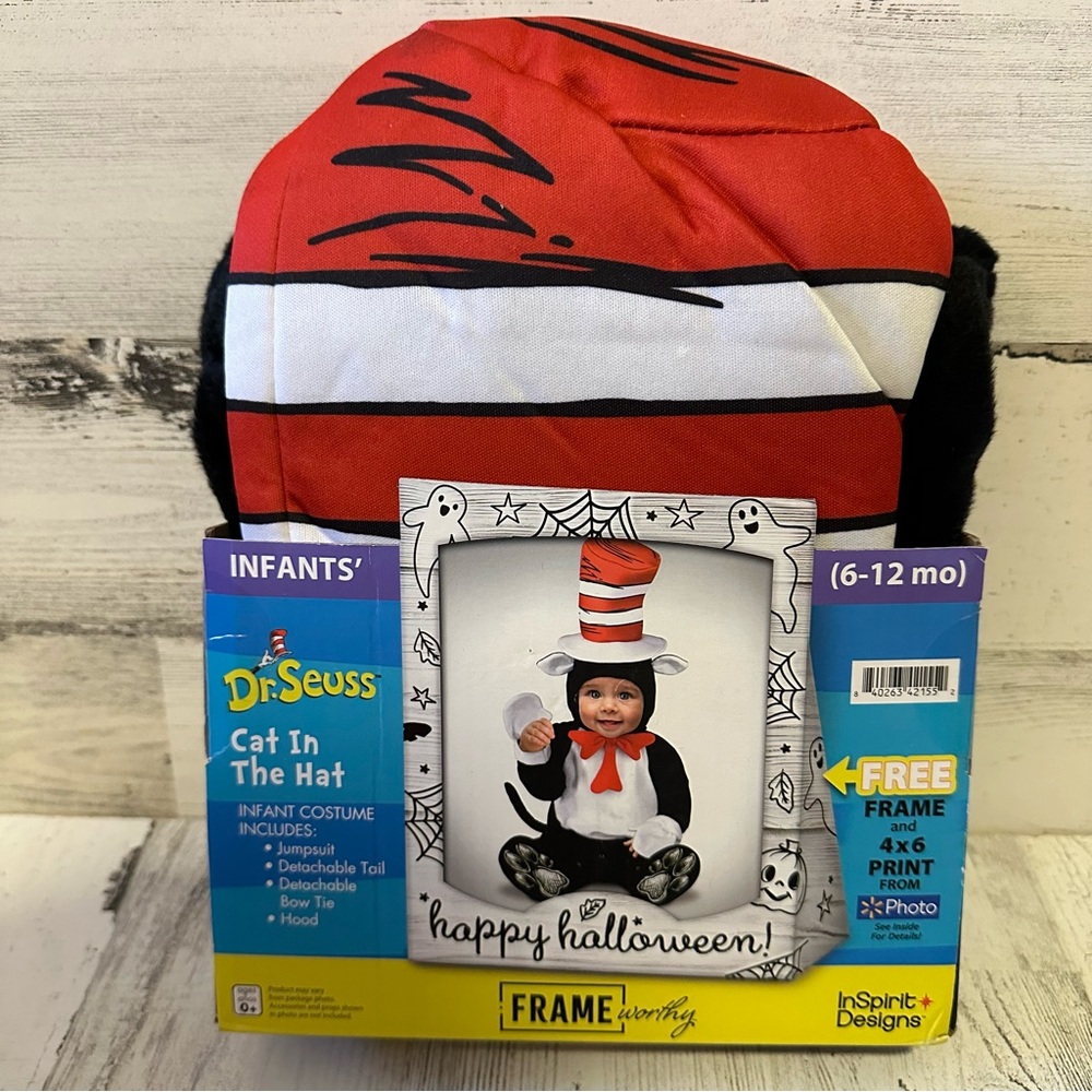 Dr. Seuss The Cat in the Hat Baby Halloween Costume Size 6-12 Months NEW